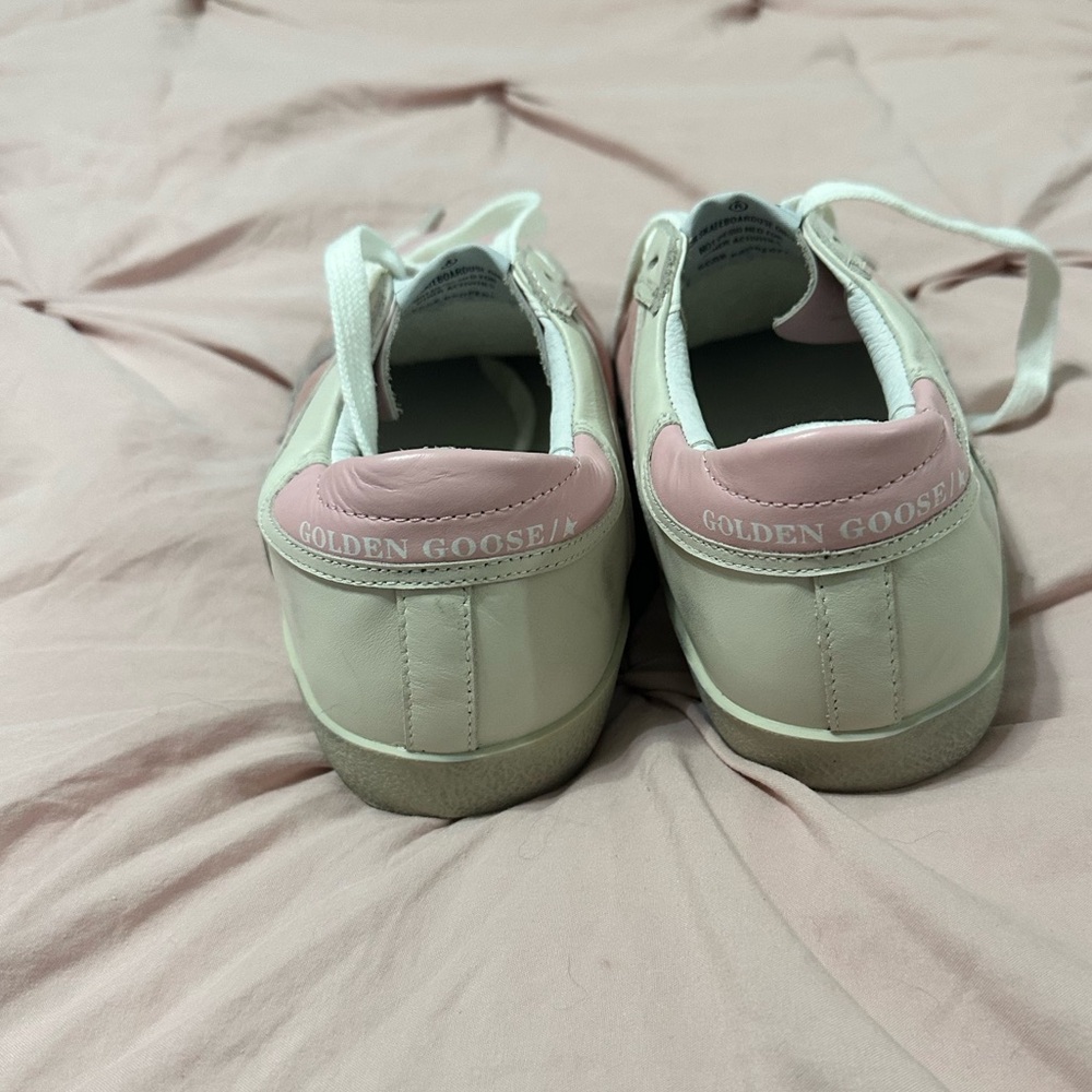 Golden Goose Blush and Cream Sneakers